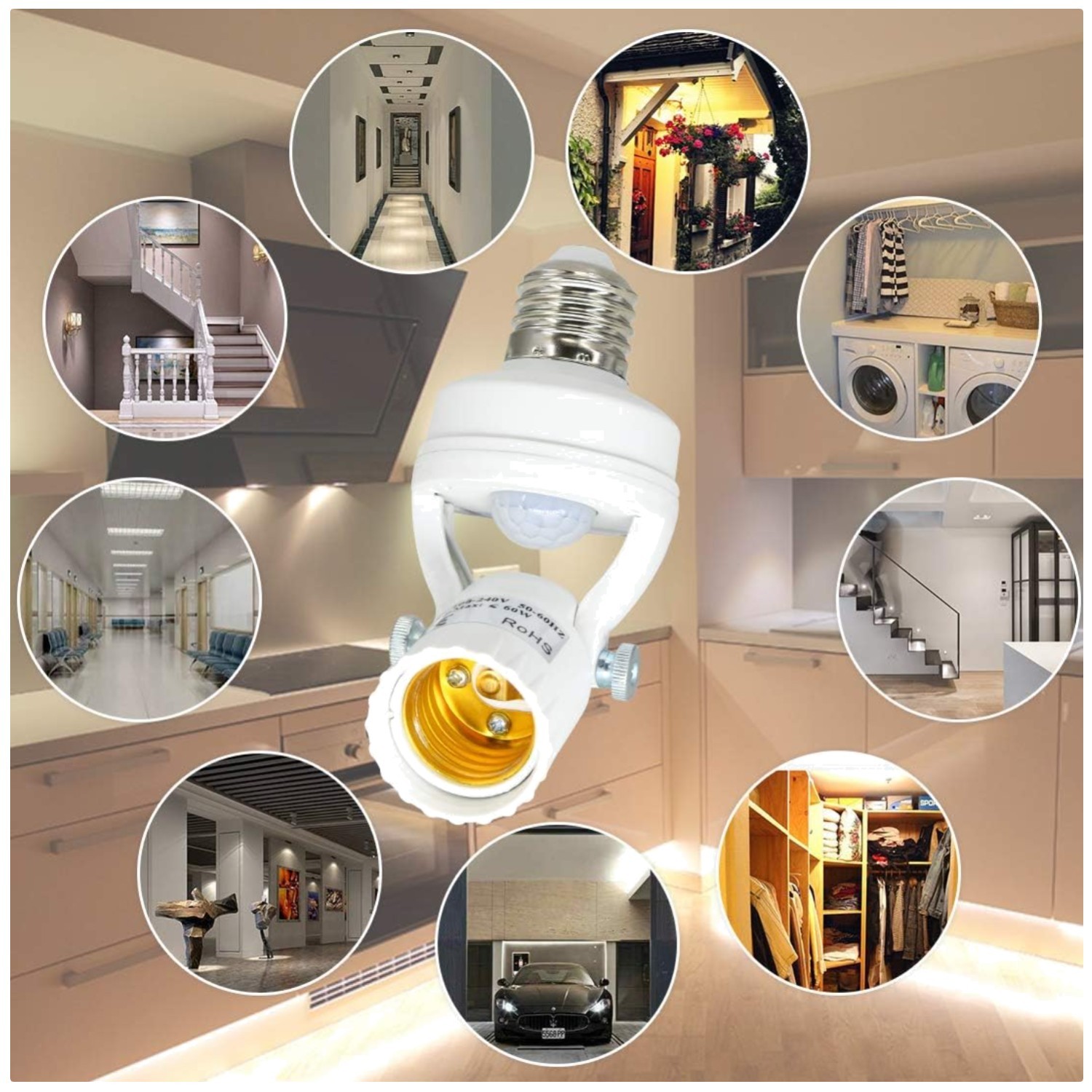 Versatile Screw-In Motion Sensor Socket – 16-23ft Range