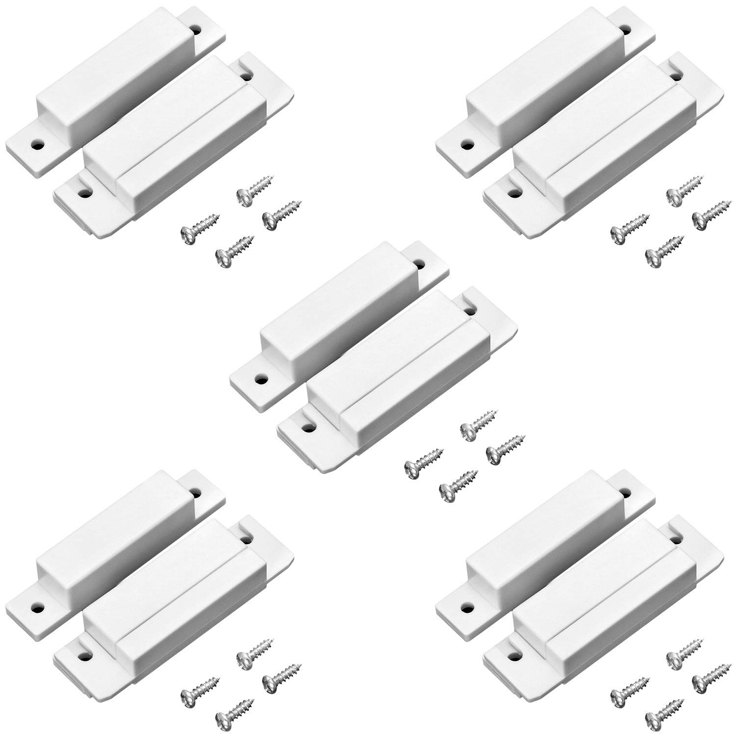 Wired Surface Mounted NC Magnetic Door Window Contact Sensor Alarm Switch 5 Pack