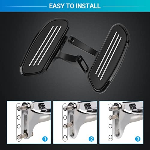 Motorcycle Passenger Floorboards – Black Streamline Footboards With Mount black