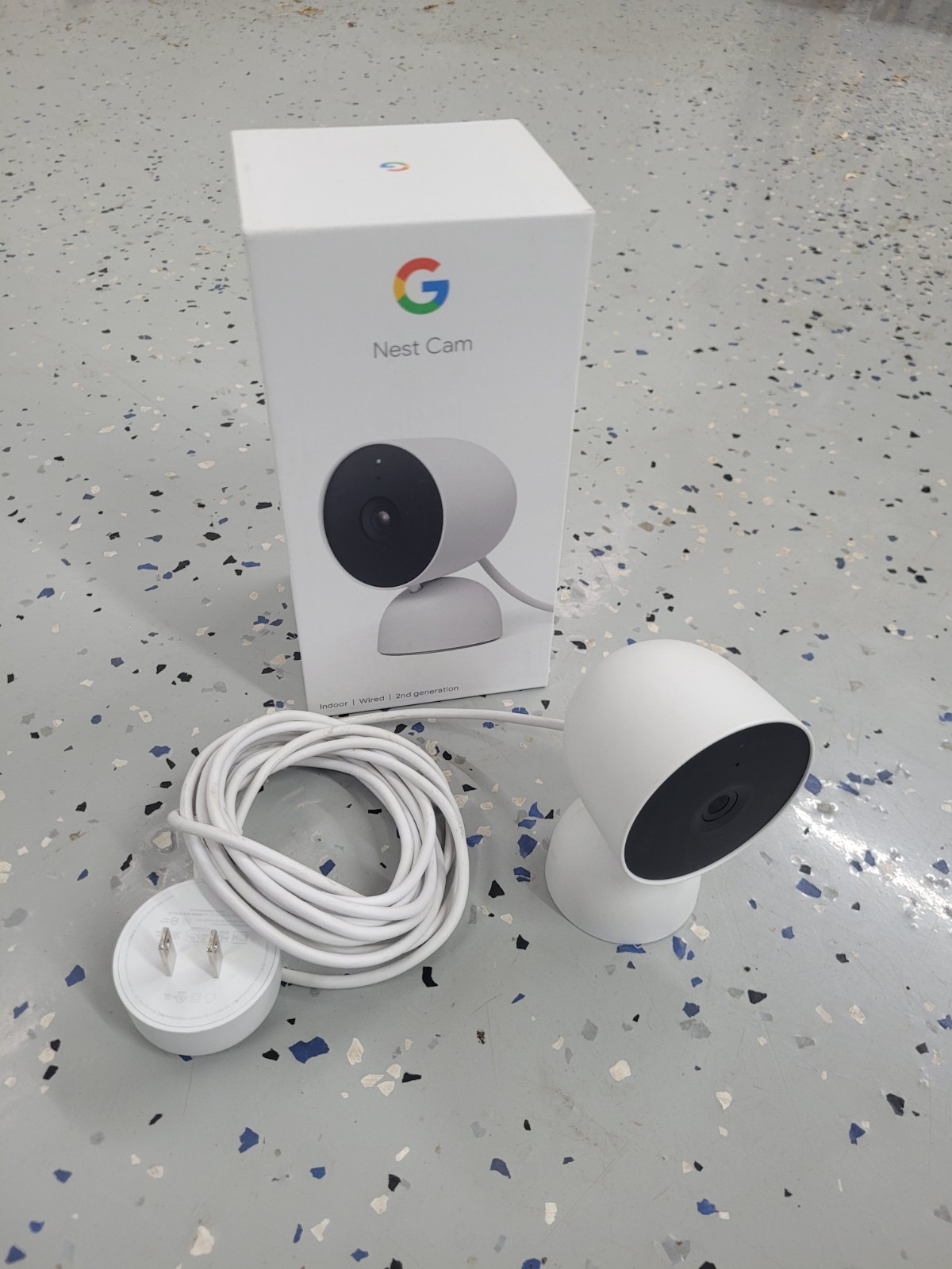 Google Nest Cam Wired Indoor Surveillance Camera – Snow (GA01998-US)