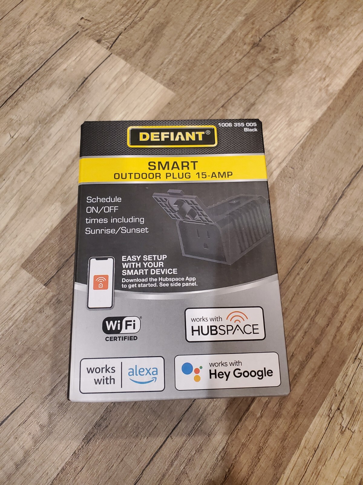 Defiant Outdoor Smart Plug 15 Amp Schedule Times Work With Hubspace Alexa Google