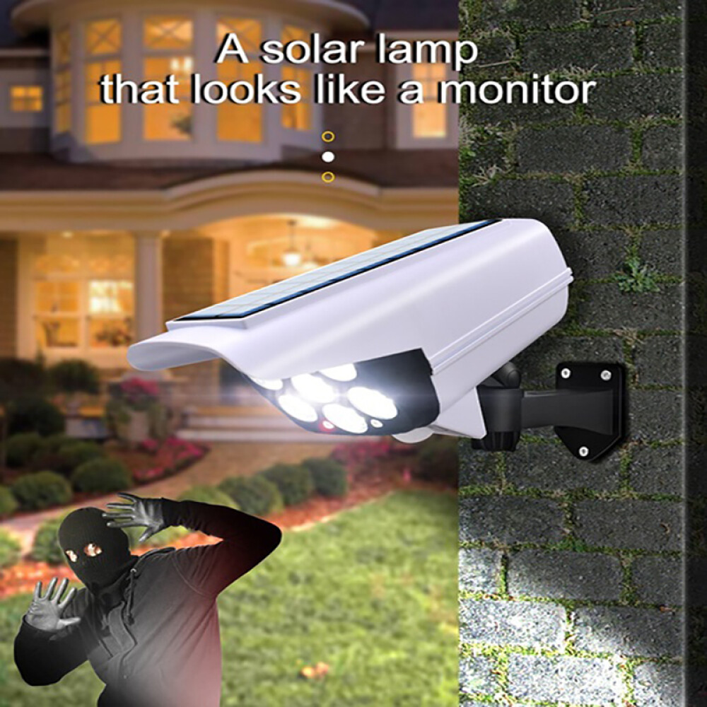 Solar Power Dummy Security Camera Fake Waterproof LED Light Surveillance Outdoor