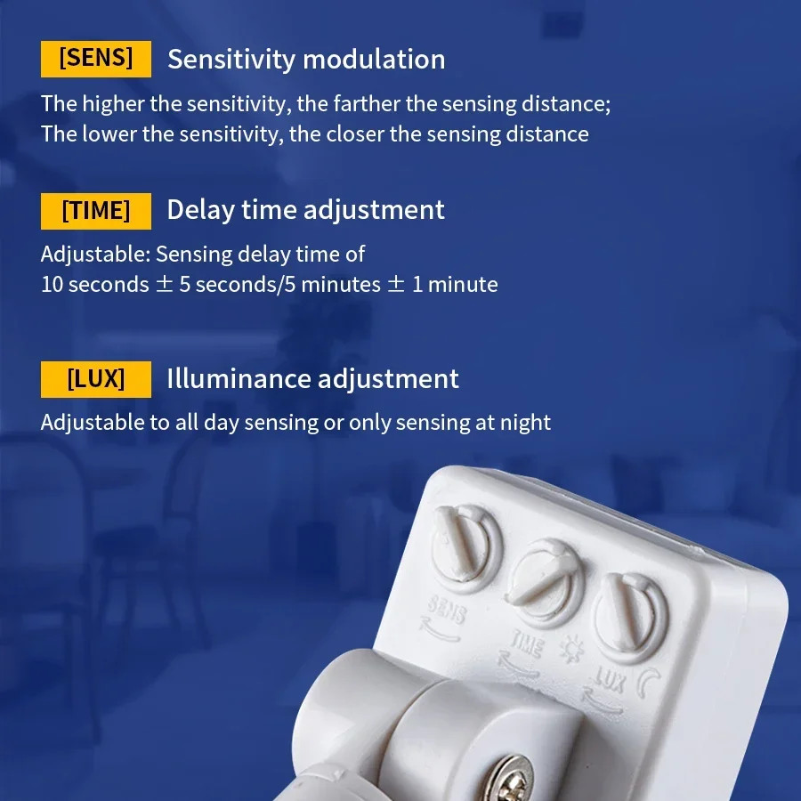 LED Motion Sensor 220V 110V Automatic PIR Infrared Detector 180 Degree Rotating