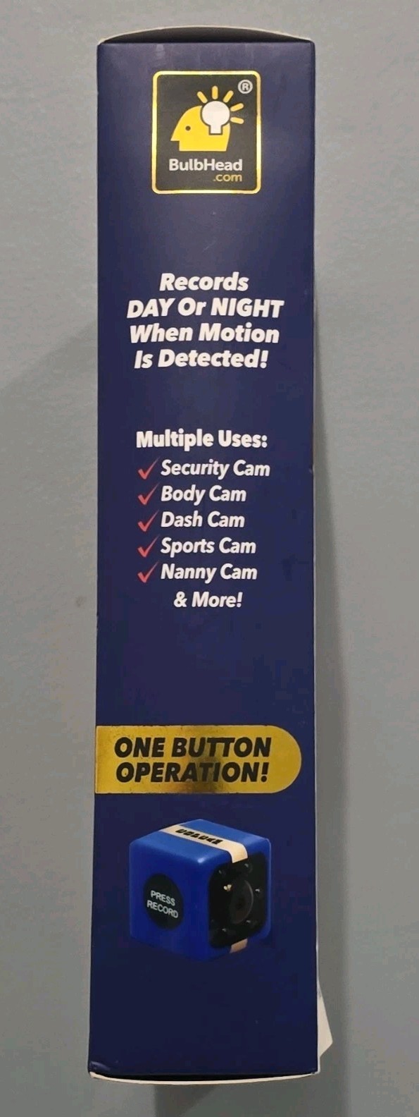 Atomic Beam Cop Cam Motion Activated Night Vision Cube Camera 720p 8GB Blue/Bla…