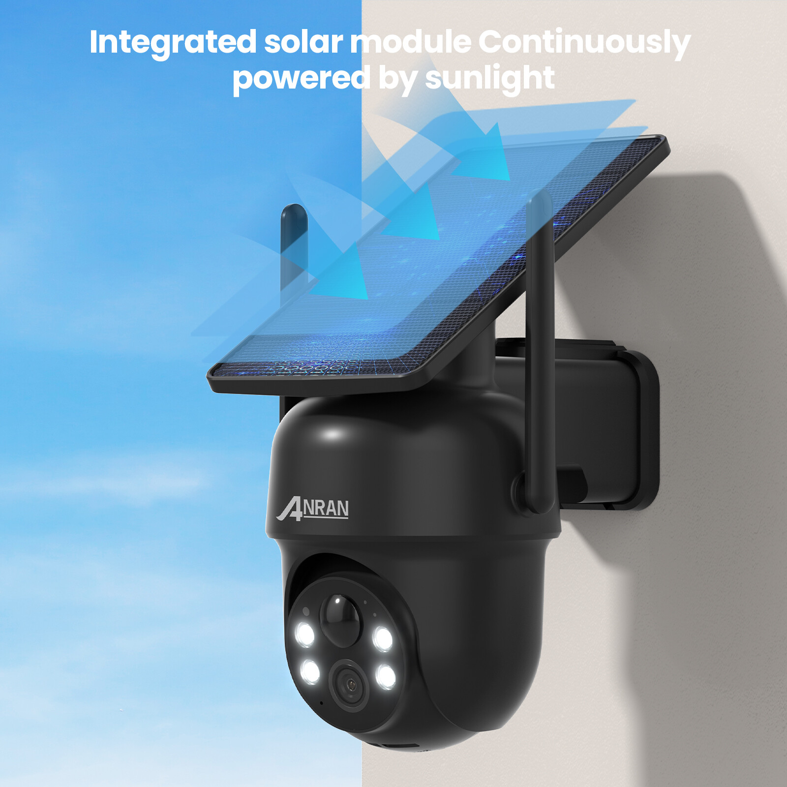 ANRAN Security Camera Wireless Solar Battery Powered Outdoor 5MP Home WiFi Audio