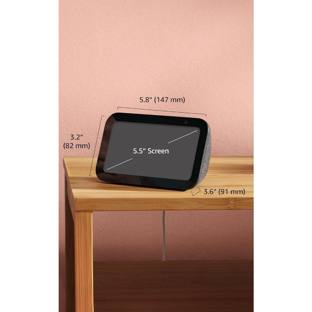 Smart Display with Alexa Early Access Enhanced Bass and Clearer Sound Charcoal