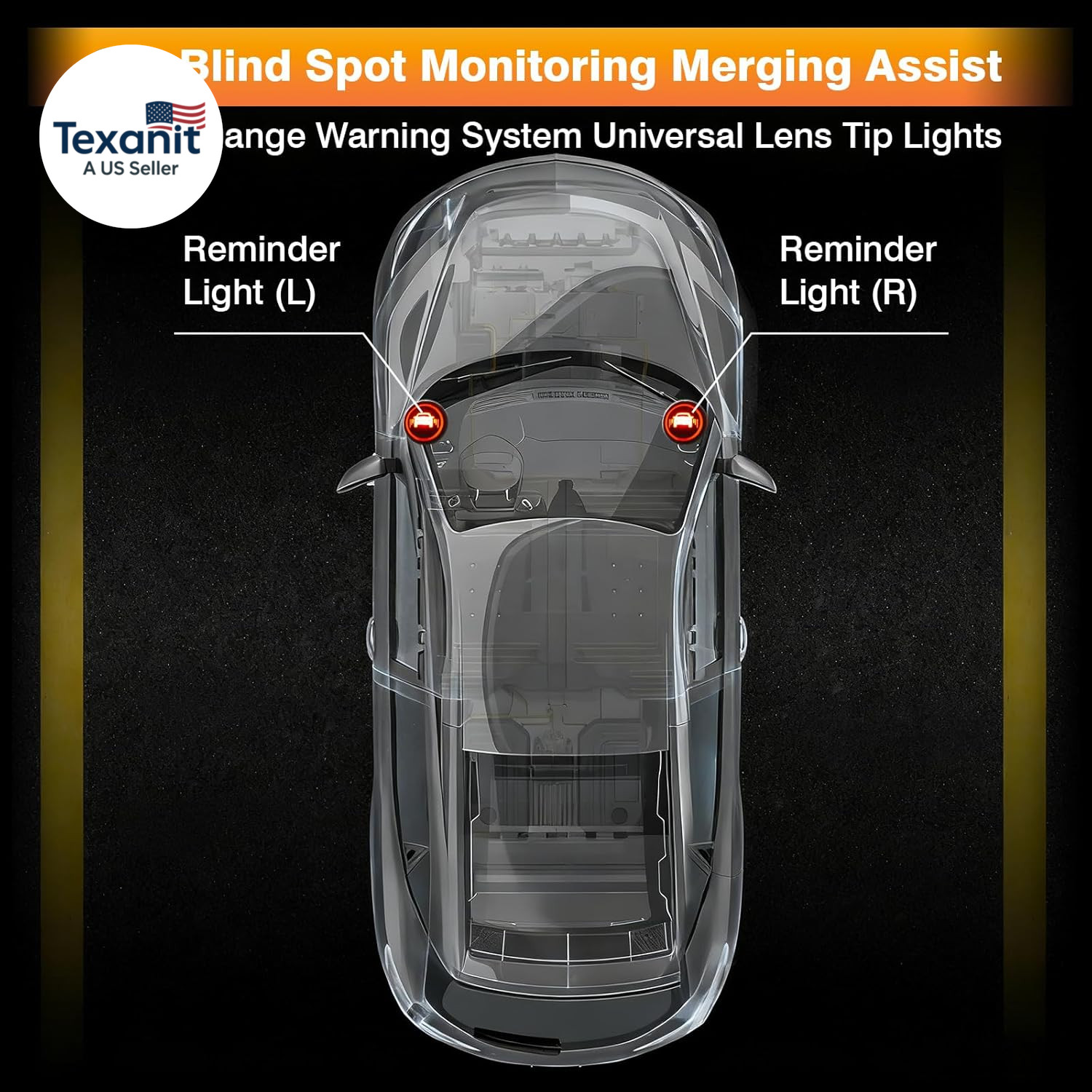 Car Blind Spot Radar Detection System Warning Light, a Pair of 5V Vehicle Blind