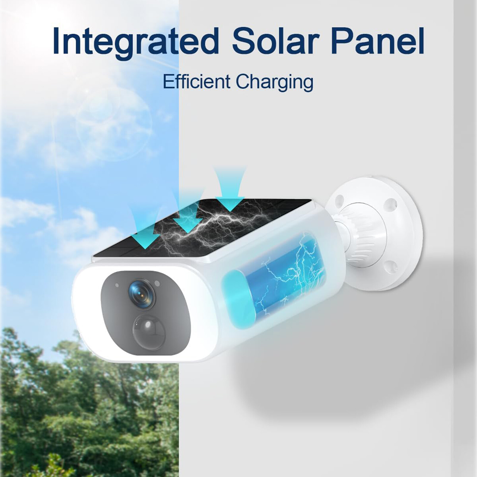 ANRAN 3MP Solar Floodlight Cam Wireless Motion Sensing Security Camera System