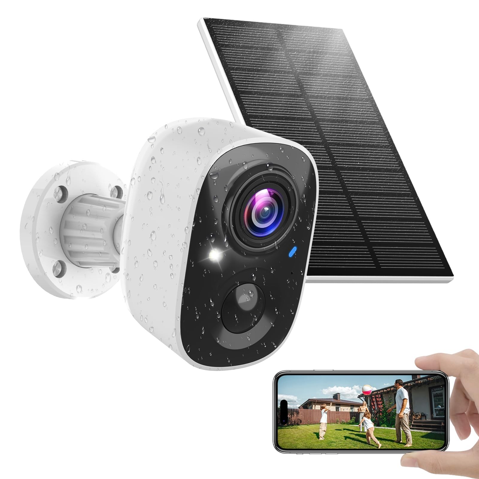 Solar Camera Outdoor Wireless, 2.4GHz Wi-Fi Security Camera with AI Motion De…