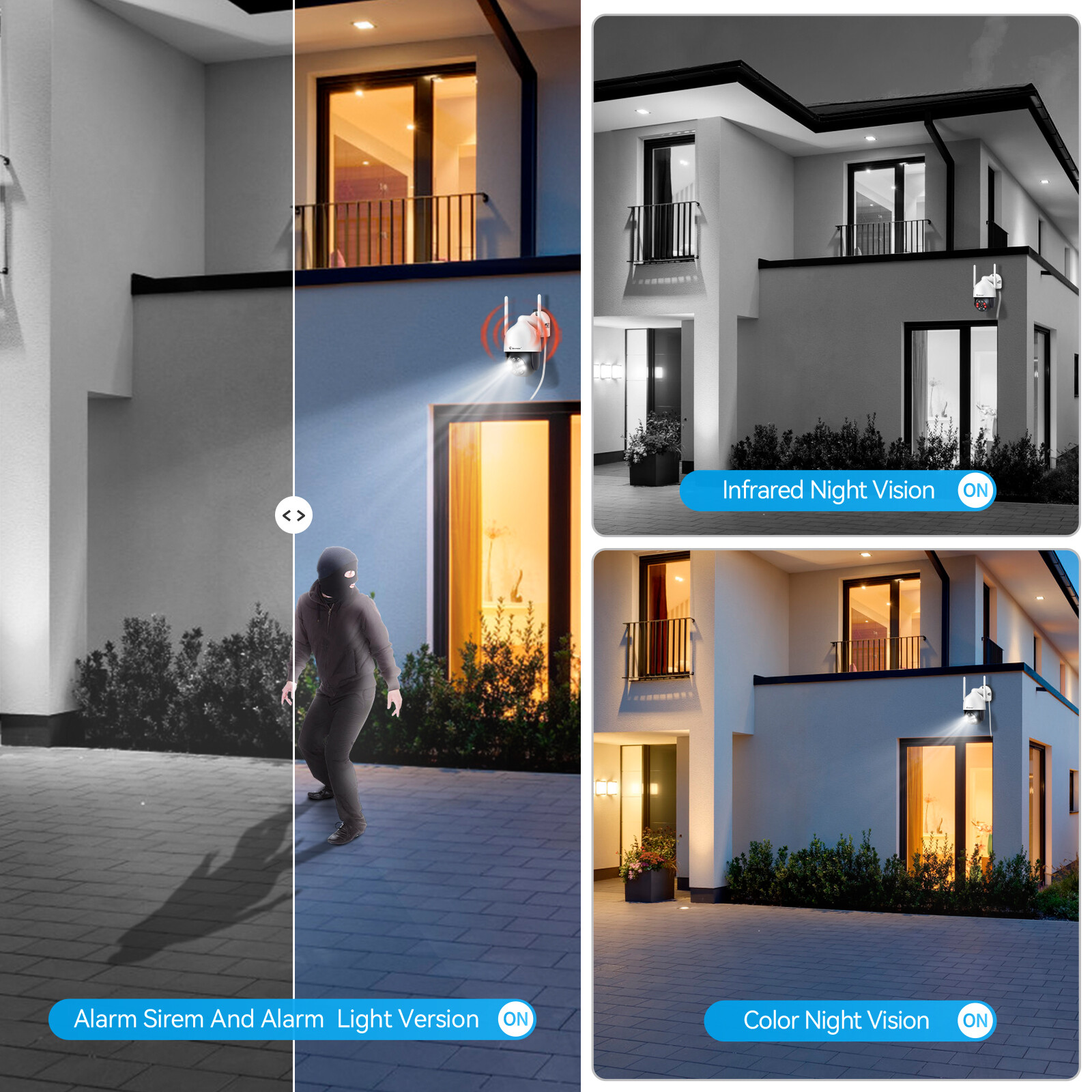 PTZ Security Camera System Outdoor Wireless Audio Wifi Home CCTV 5MP 10CH NVR
