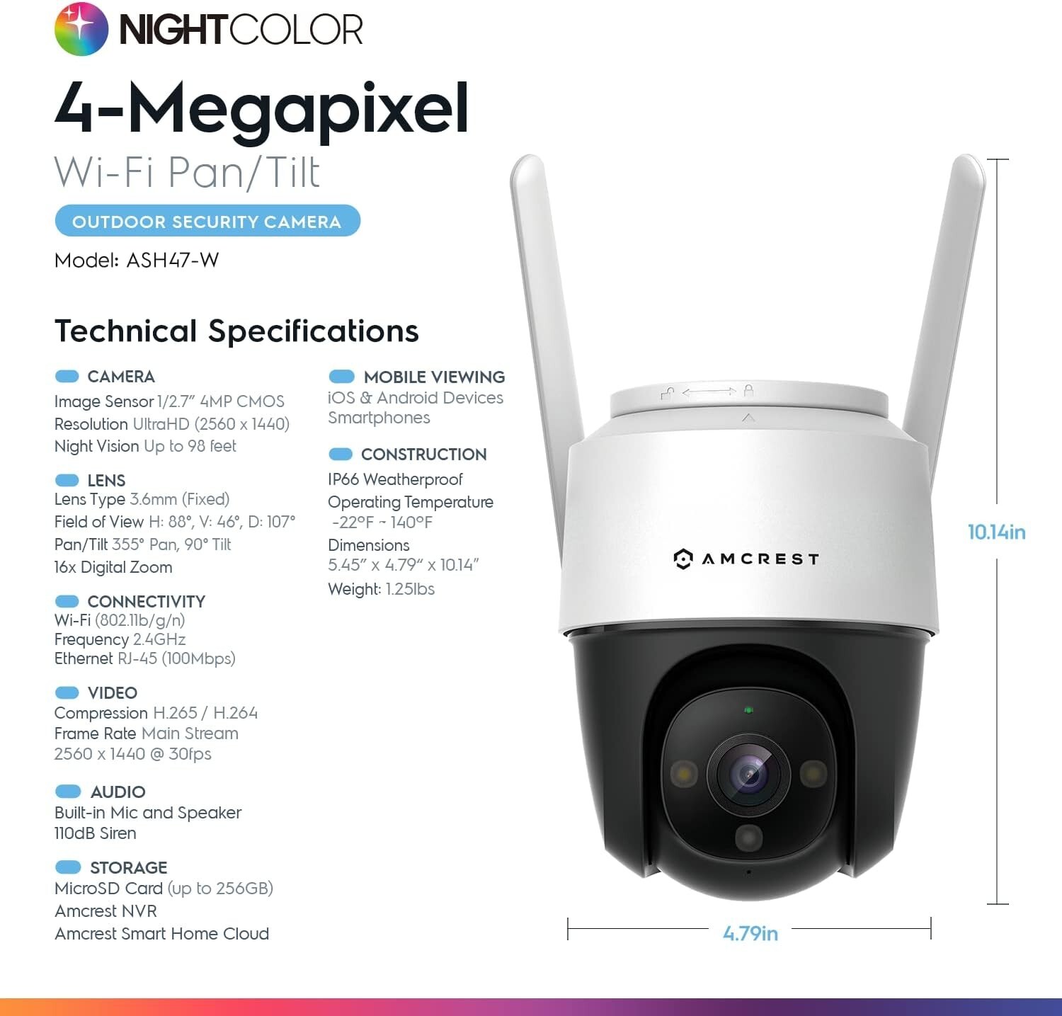 4MP Outdoor PT WiFi IP Camera Pan Tilt Zoom 16x SmartHome WiFi Camera Security