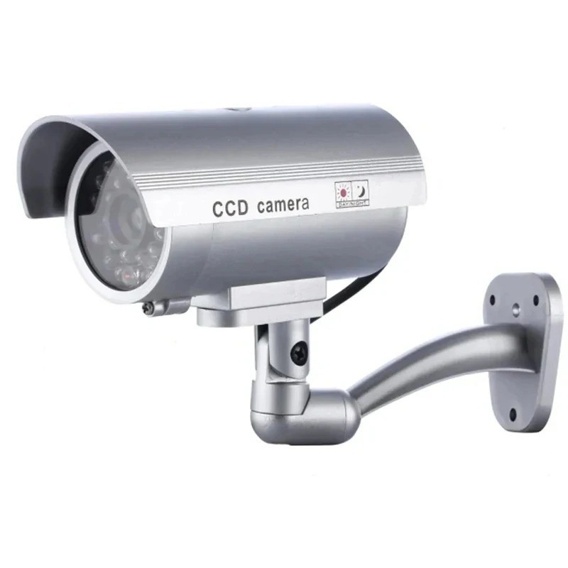 IR Bullet Fake Dummy Surveillance Security Camera CCTV & Record Light – Black