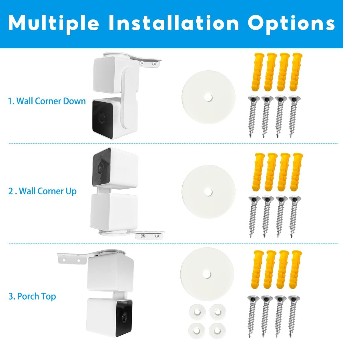 Wyze Cam Pan V3 Mount Wyze Cam Pan 270+ Degrees Outside/Inside Corner Wall Mo…