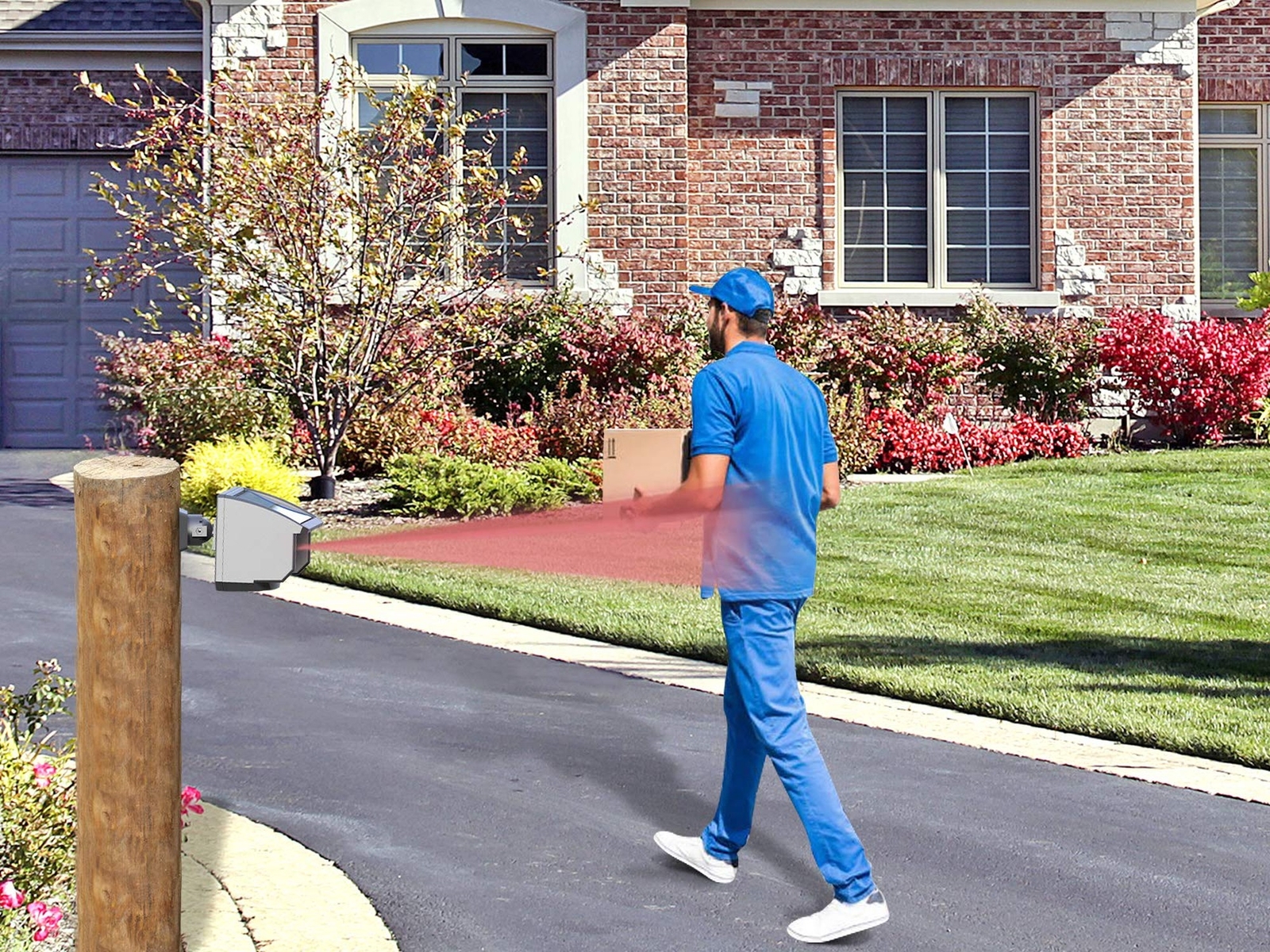 Htzsafe Solar Driveway Alarm System-1/4 Mile Long Transmission Range-Solar Po…