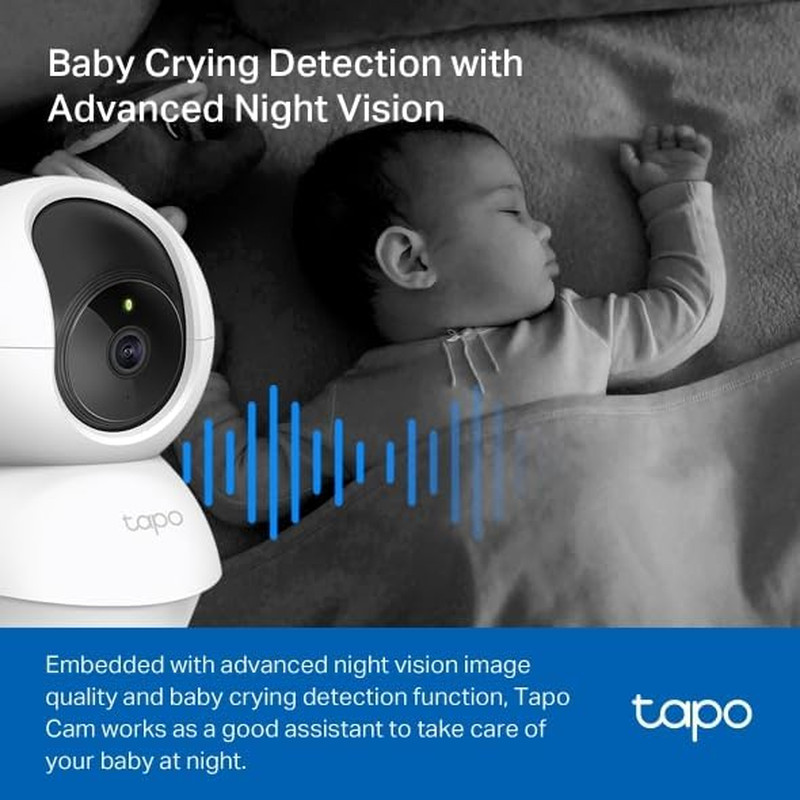 Tapo 2K Pan/Tilt Security Camera for Baby Monitor, Dog Camera W/Motion Detection