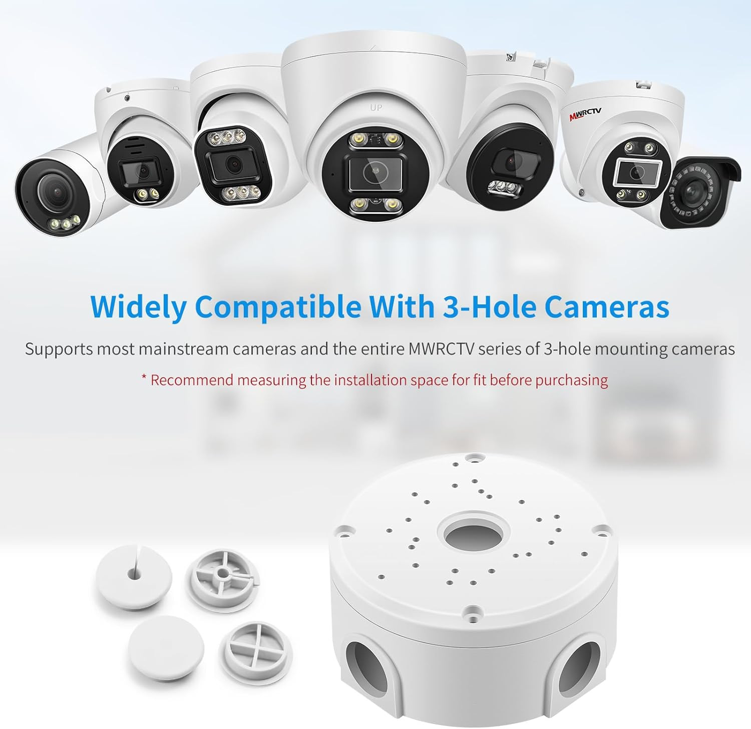 Universial Security Camera Junction Box ABS Waterproof Wall Mounting Brackets fo