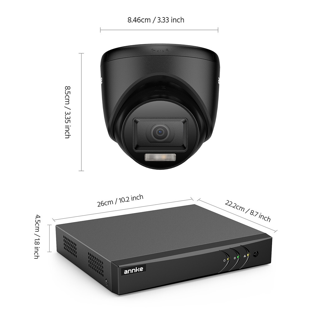 ANNKE 8CH 5MP Lite DVR 1080P Color Night Vision Security Camera System Outdoor