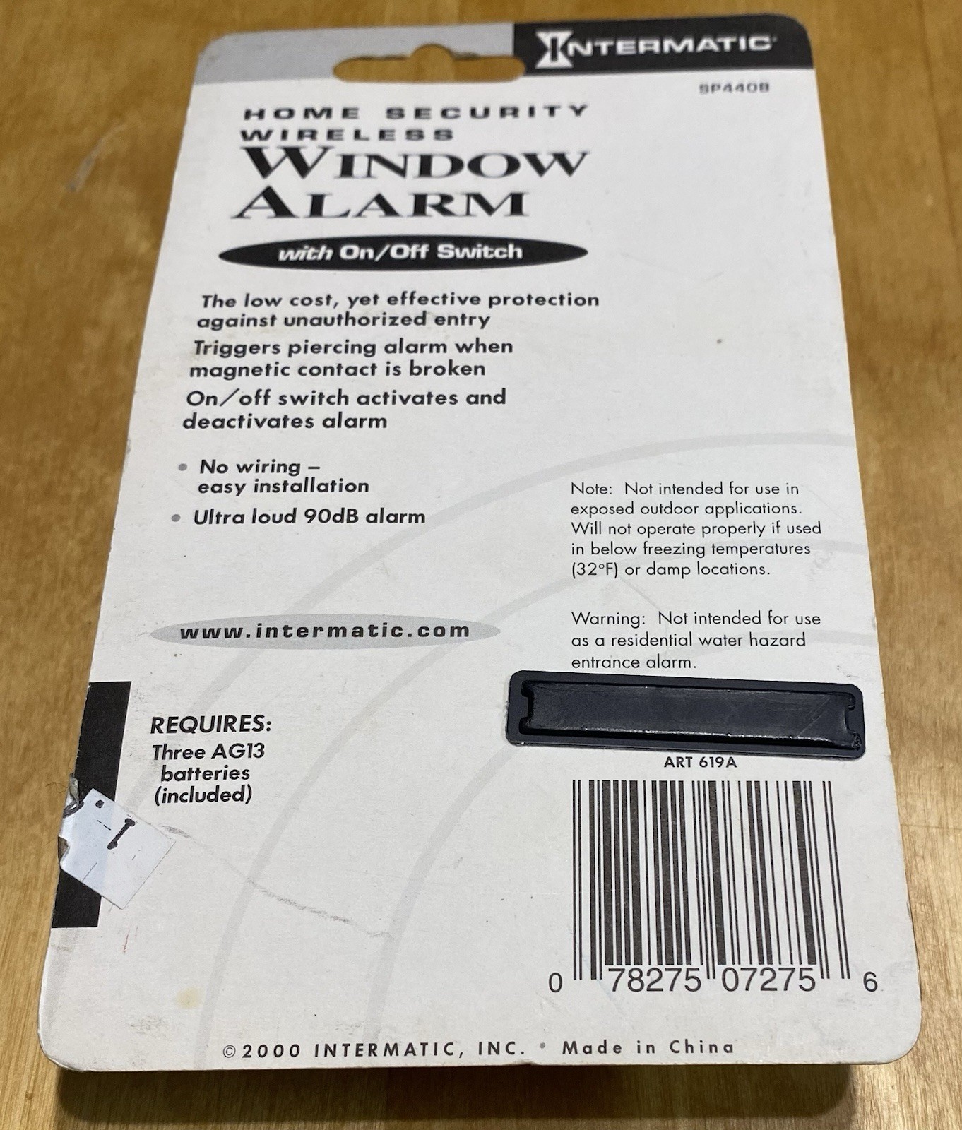 Home Security Wireless Window Alarm With On/Off Switch