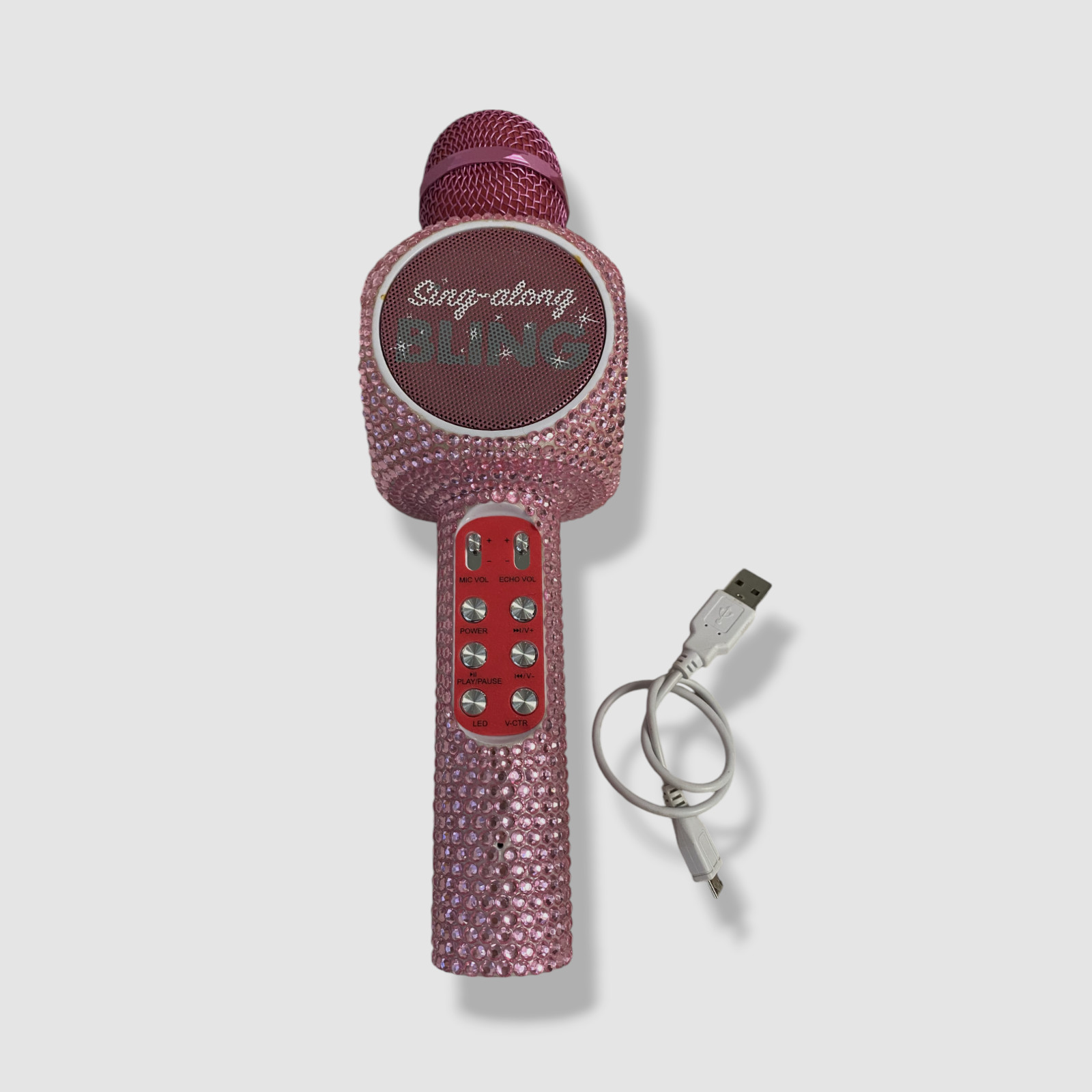 Wireless Express Pink Bling Edition Karaoke Microphone/Bluetooth Speaker