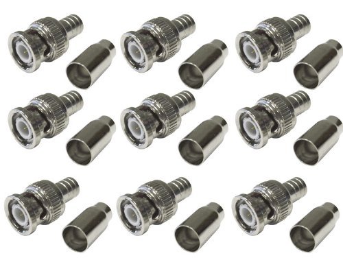 20pcs Crimp-On Male RG59 BNC Connector for CCTV Coax Coaxial Cable Adapter