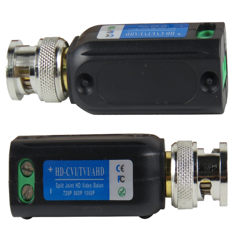 4-Pack HD 1CH Passive Video Balun Compatible All HD-CVI TVI AHD Cables SCT-218B