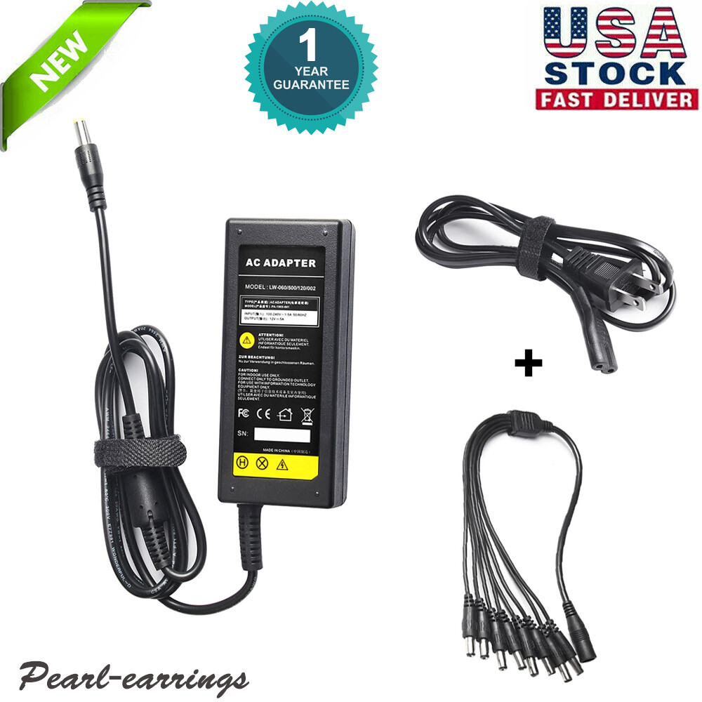 DC 12V 5A Power Supply CCTV Security Camera DVR 8 Split Swann Lorex Defender C