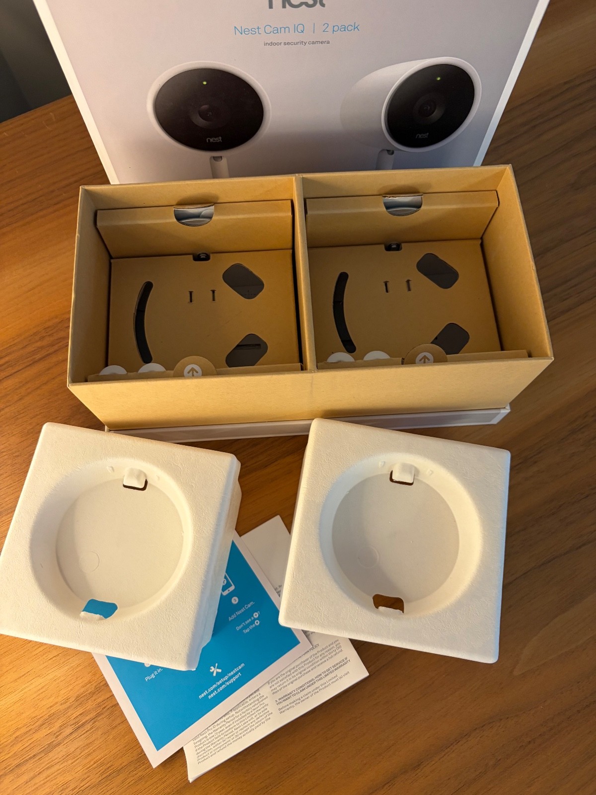 Two Google Nest NC3100US Cam IQ Indoor Wireless Security Camera – two total