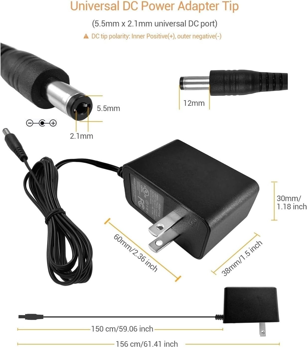 AC Adapter Switching DC Power Supply Cord For CCTV DVR Security Camera