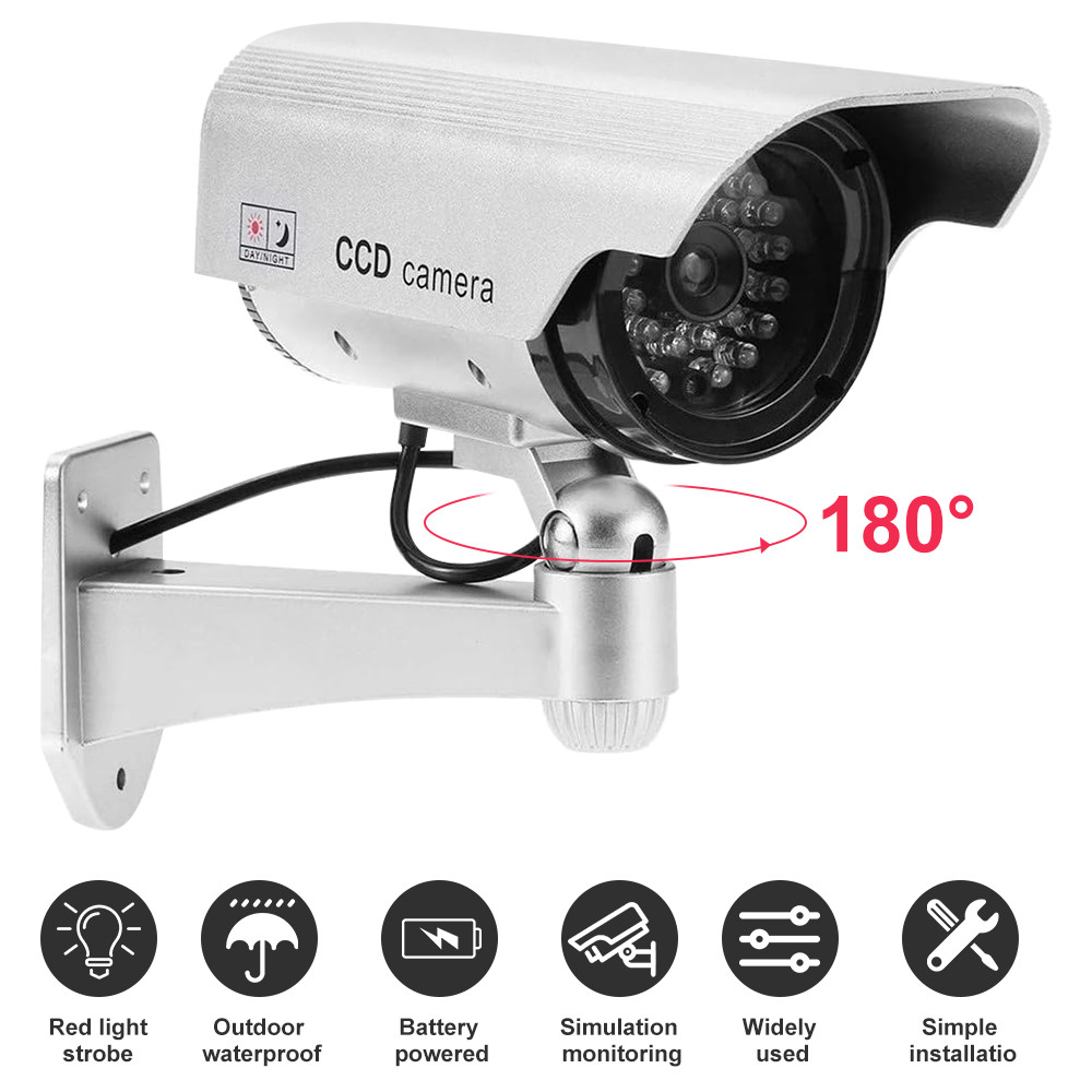 Dummy Camera CCTV Security Surveillance Cam Fake Red IR LED Outdoor Indoor