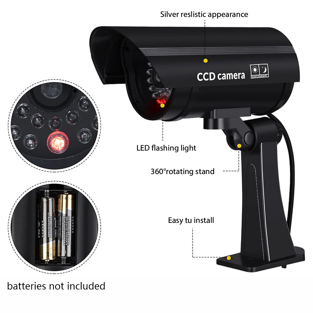 Dummy Camera CCTV Security Surveillance Cam Fake Red IR LED Outdoor Indoor