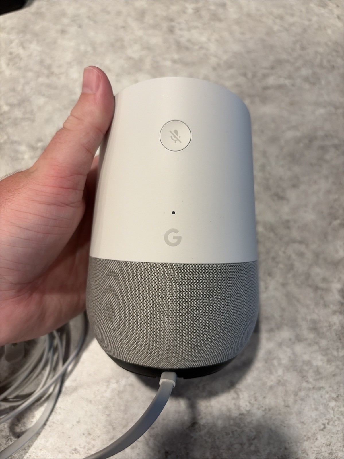Google Google Home Smart Speaker Cylinder White/Gray with Power Adapter