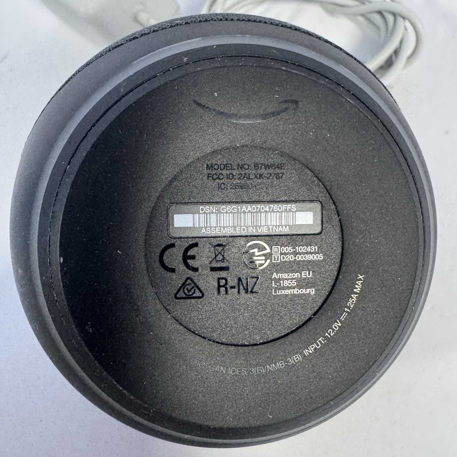 Amazon Alexa Echo Dot (4th Gen.) B7W64E Smart Speaker – Charcoal w/ W Power Cord