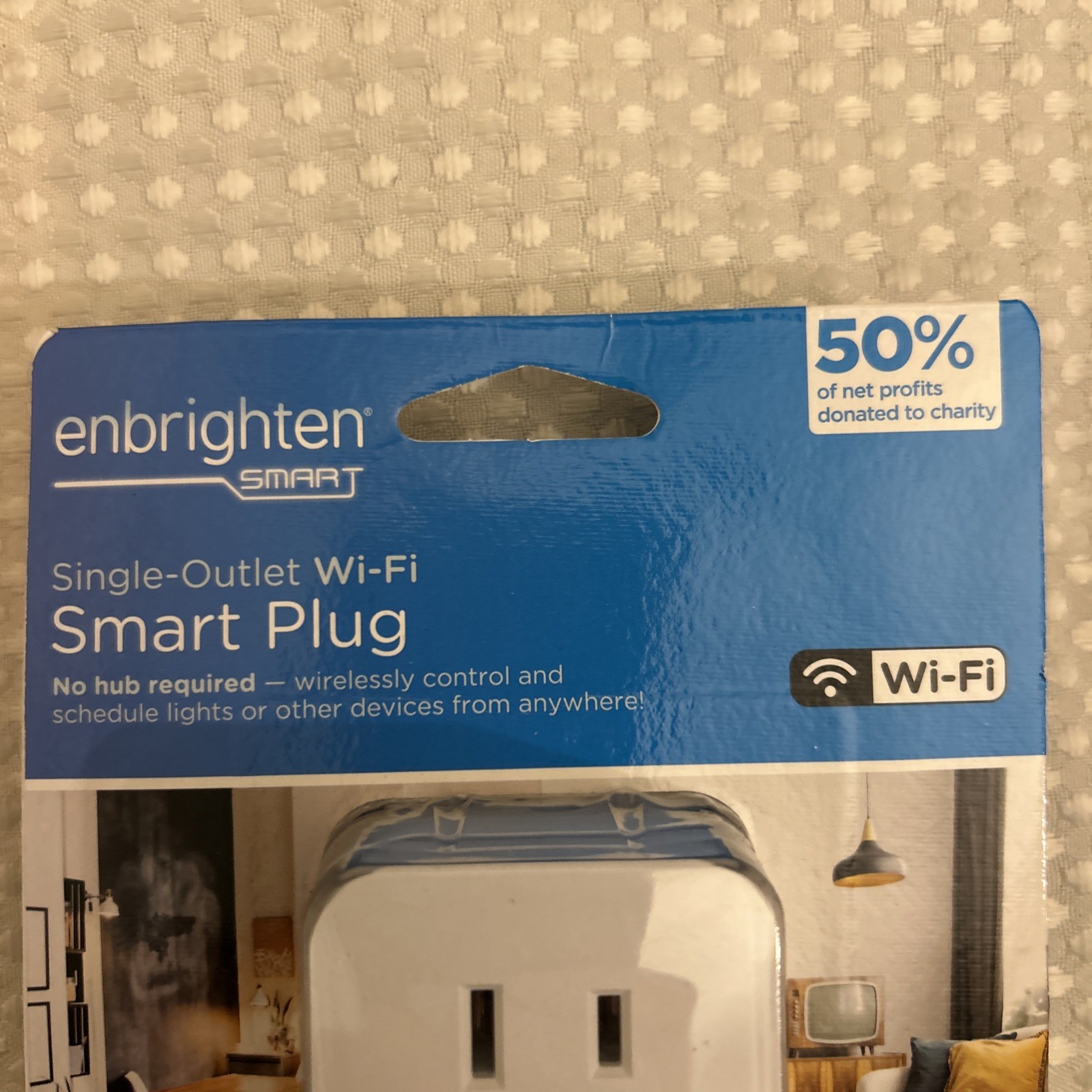 New – Enbrighten Smart Plug Single-Outlet Wi-Fi – 2.4GHz – Mobile Voice Control