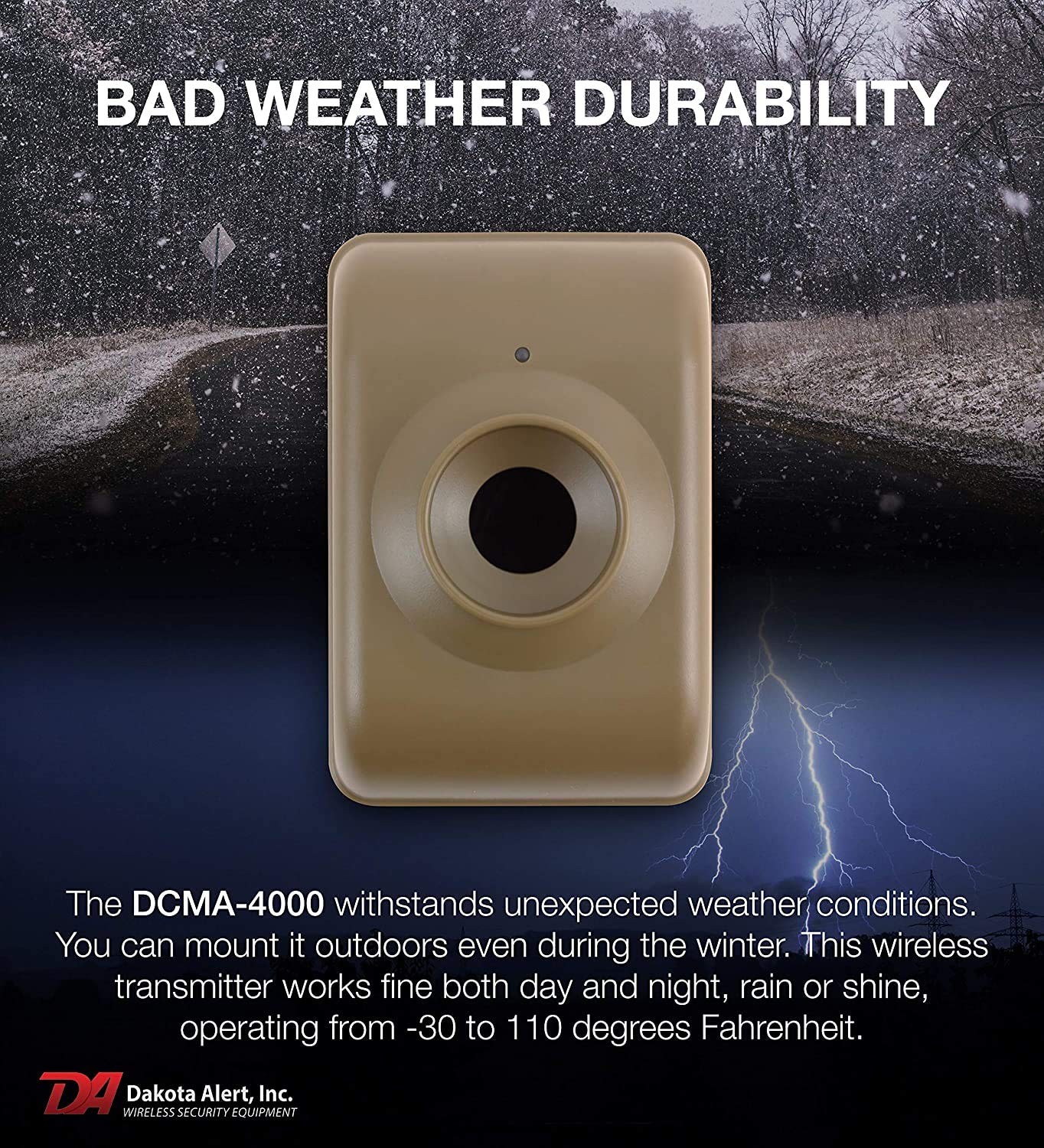 Wireless Driveway Motion Detector 1 Mile Alarm PIR Outdoor Sensor DCMA–4000