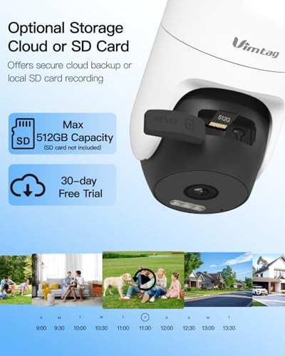 VIMTAG Cameras for Home Security, 2.5K 4MP Black&White 2Pack