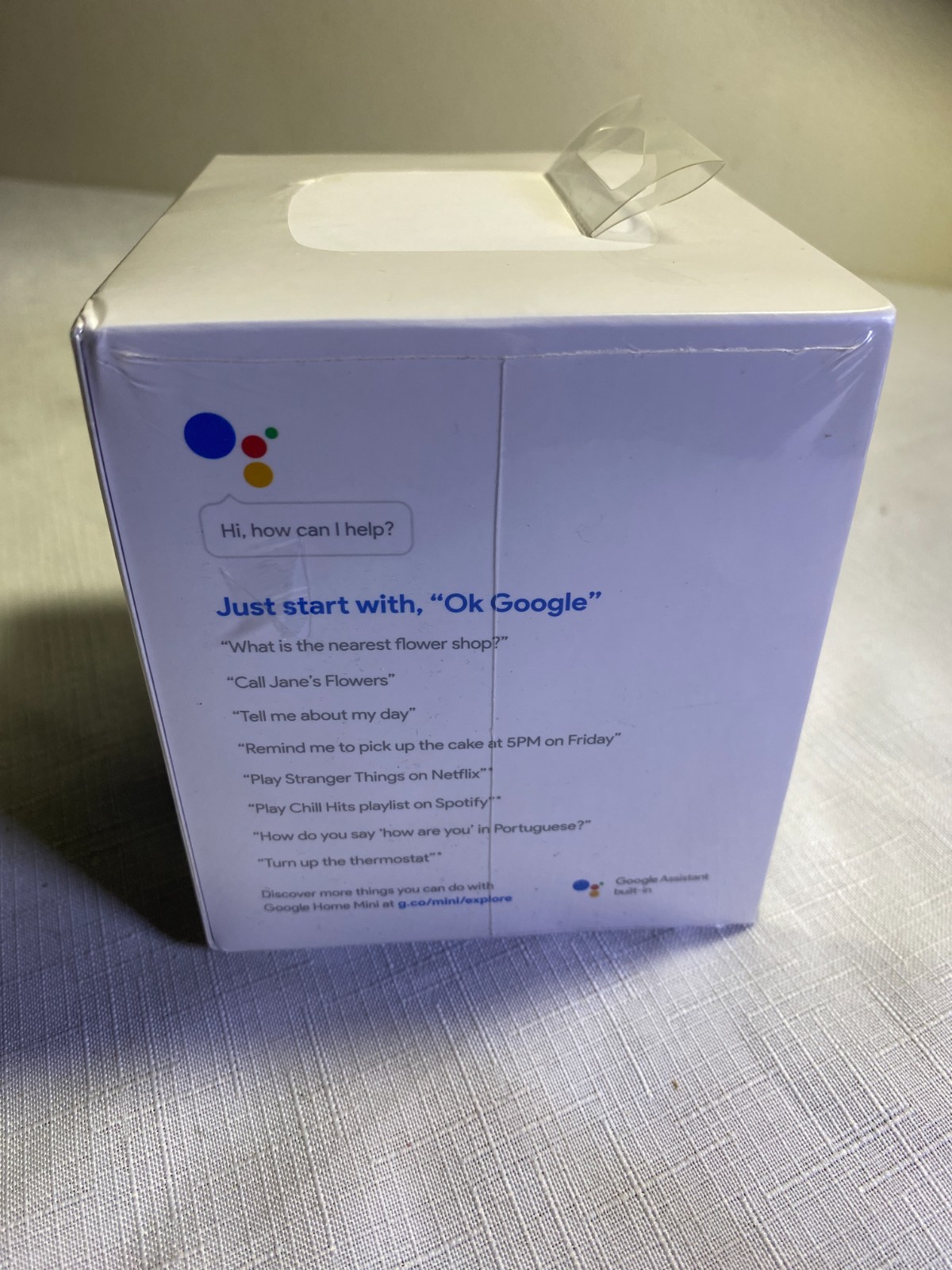 New Google Home Mini Smart Speaker Chalk Smart Home Assistant GA00210-US Sealed