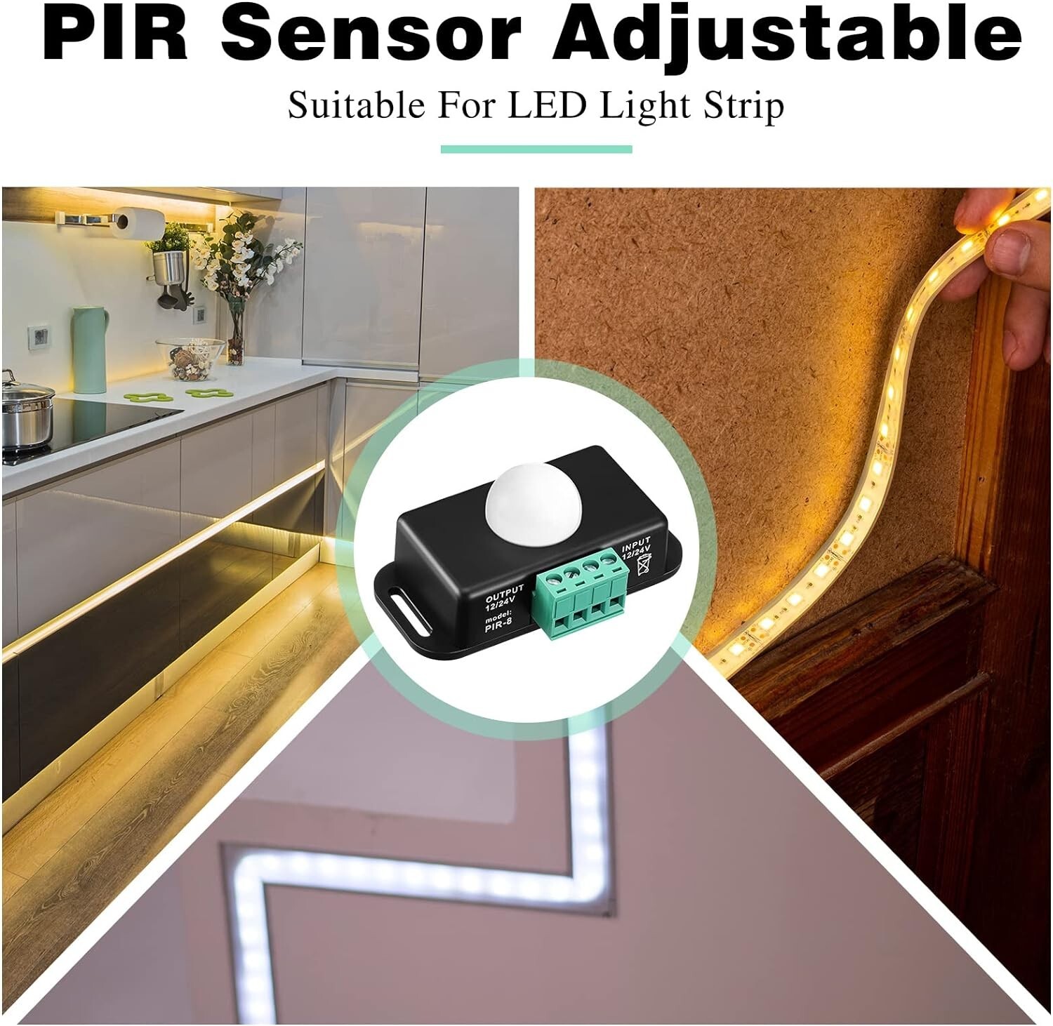 12-24V PIR Sensor LED Motion Sensor Switch Motion Timer Function Sign Controller