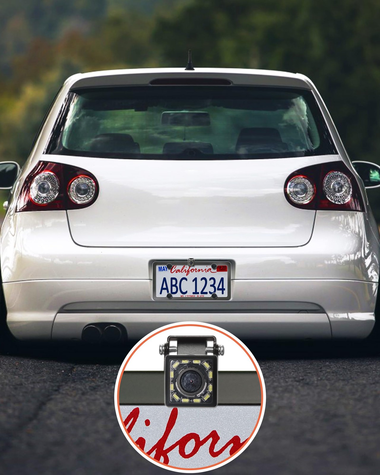Aootf Universal Car Rear View Camera License Plate Bracket Kit Black