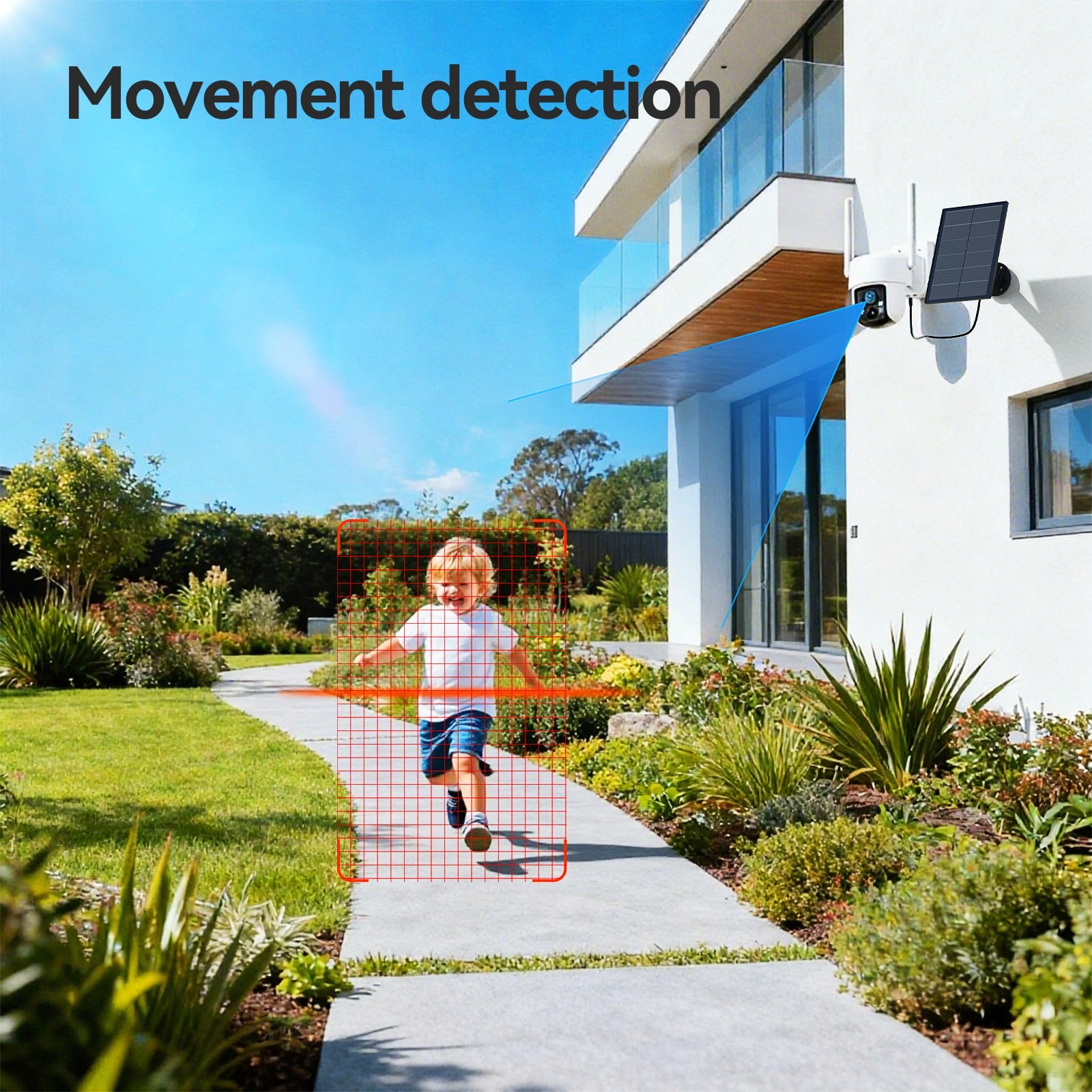 TMEZON Security Camera System Solar Panel 360°PTZ Wireless 3MP Outdoor Home