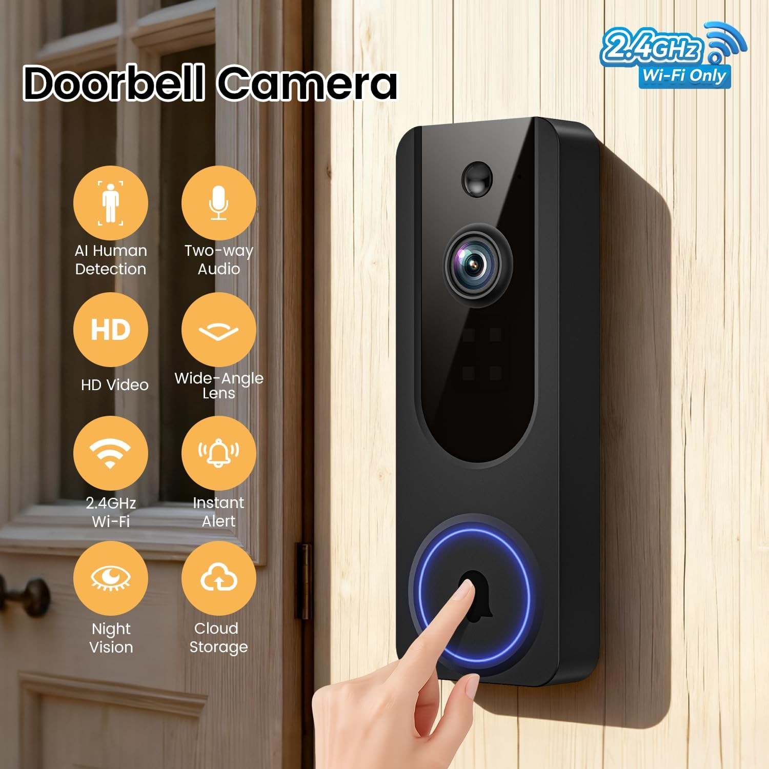 Ring Video Doorbell 1080p HD Camera WI-FI Night Vision Motion Detection Wireless