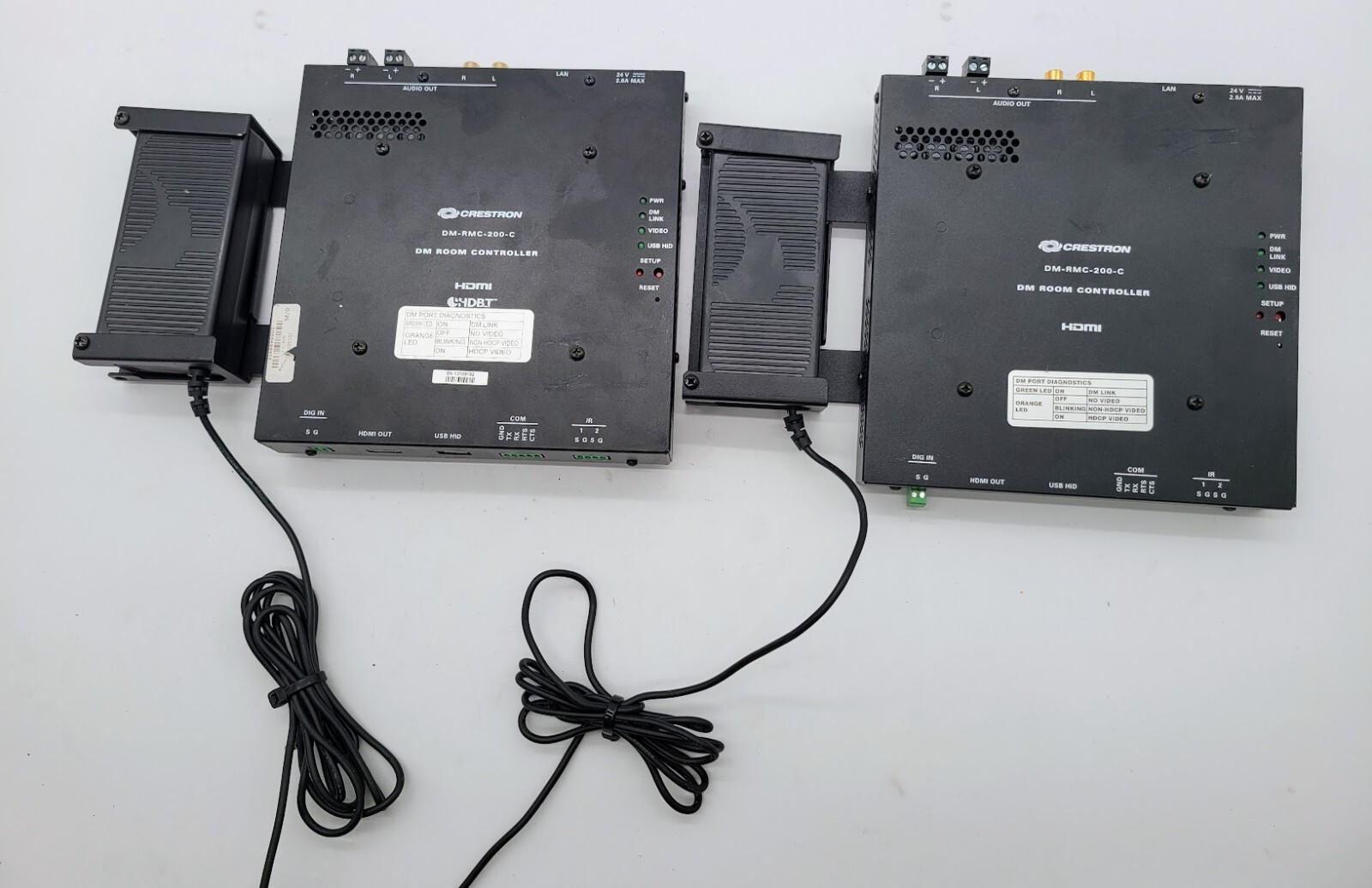 2x Crestron DM-RMC-200-C DigitalMedia 8G+ Receiver & Room Controller w/adapter