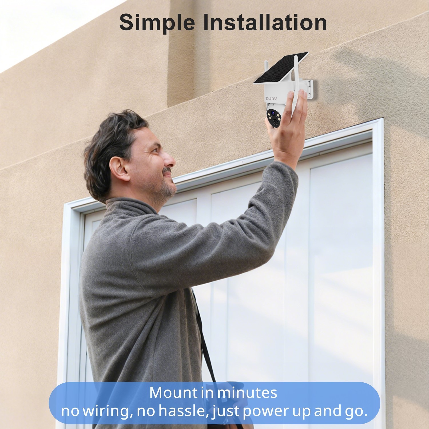 Solar Battery Powered Camera WiFi6 Wireless Security System PTZ Outdoor 4PACK