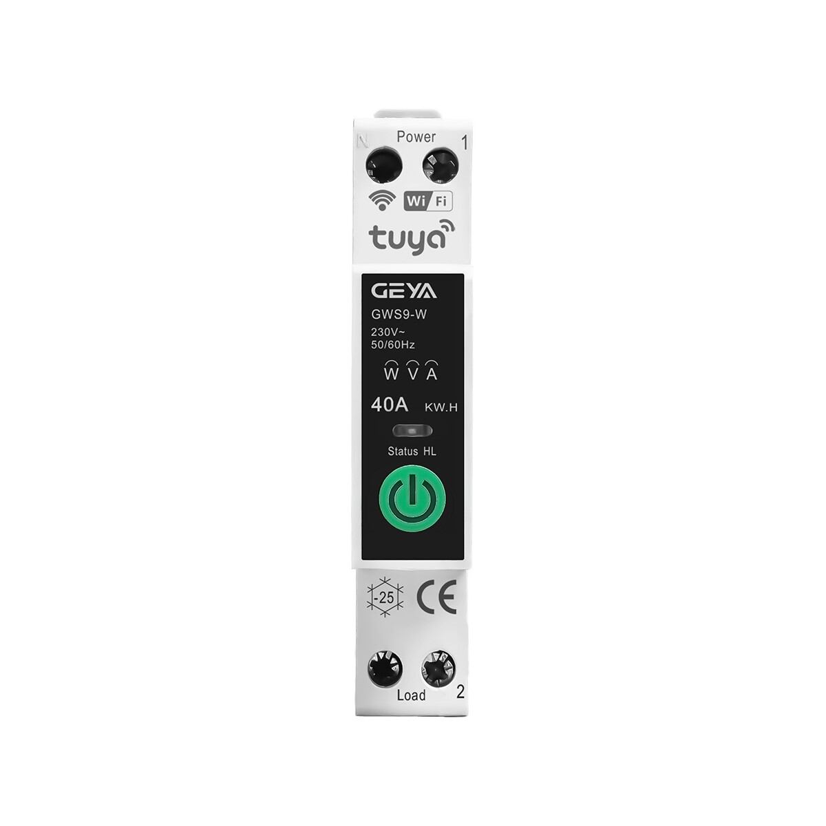 GEYA Tuya WIFI Circuit Breaker MCB Digital Display Switch 1P+N 63A Metering&Rail