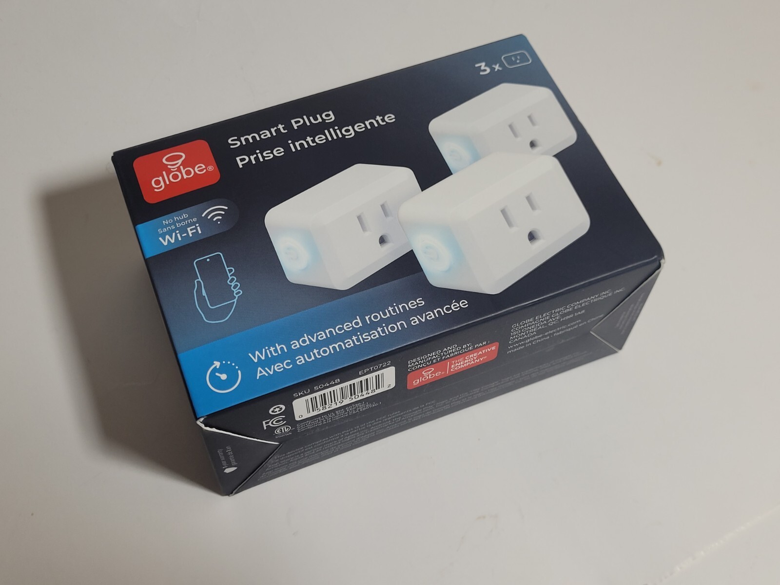 Globe Electric Wi-Fi Smart Plug Voice Activated 3 Grounded New Open Box
