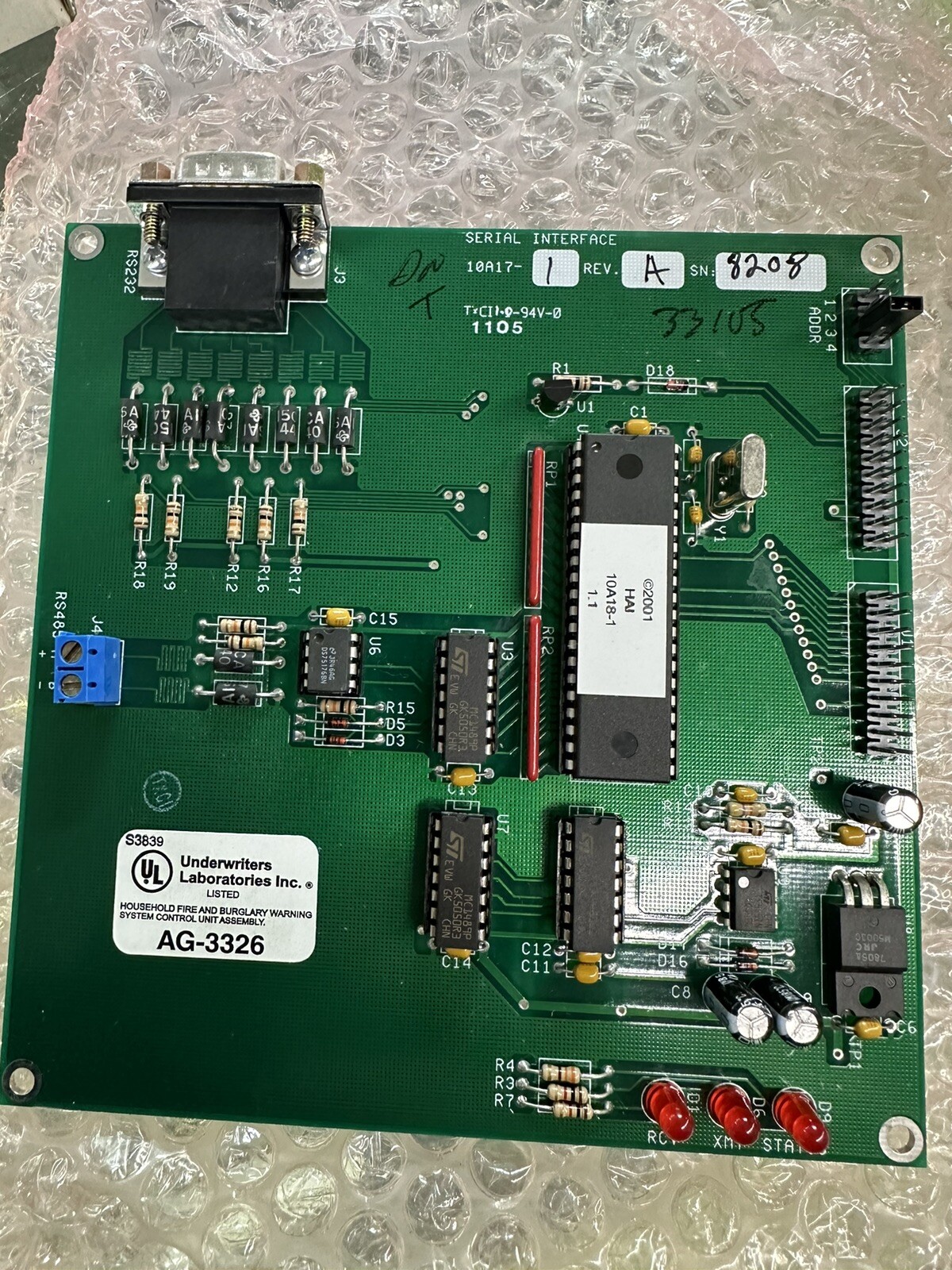 HAI LEVITON 9 Pin Serial Board 10A17-1