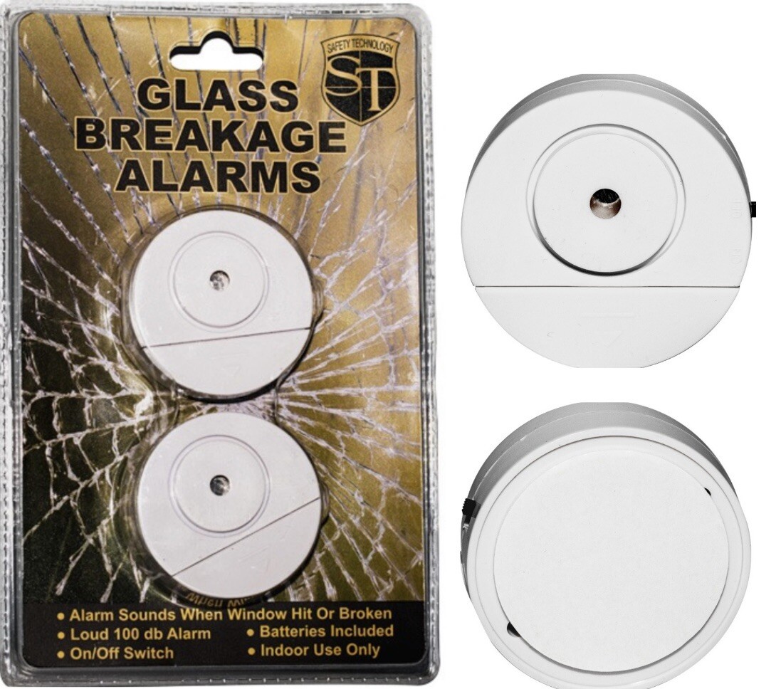 2 Wireless Window Door Guard Glass Break Vibration Home Burglar Security Alarm