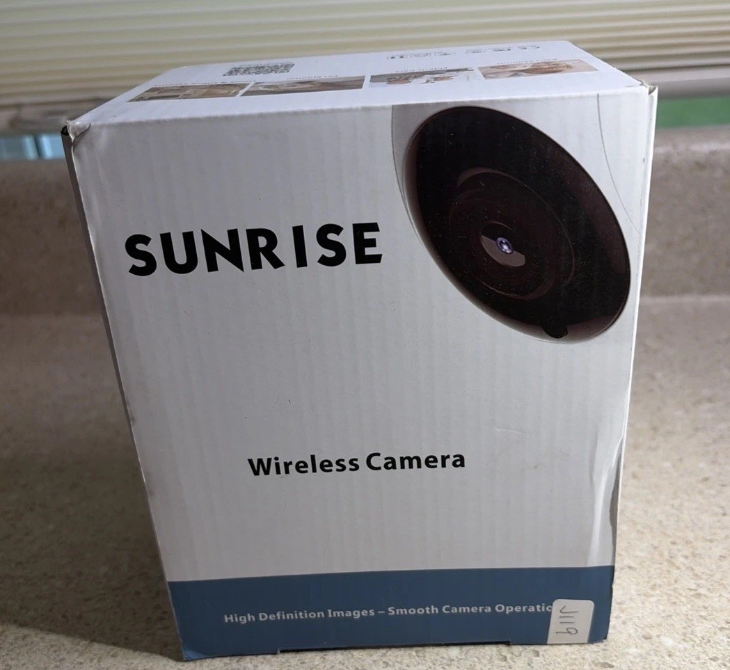 J119~ Sunrise Indoor Security Camera Baby Monitor Pet Monitor White