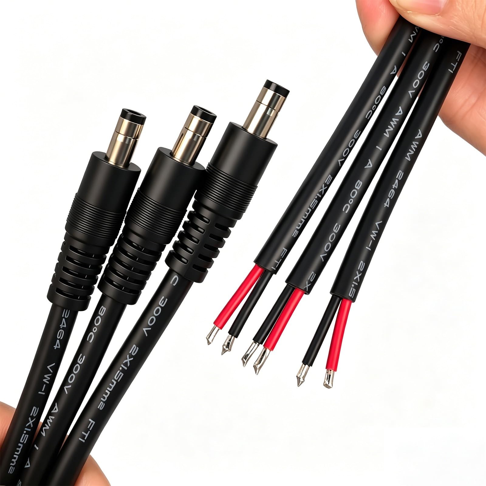 16AWG DC5521 Power Cable, 5.5mm x 2.1mm Male Barrel Plug Connector, 3.3ft DC …