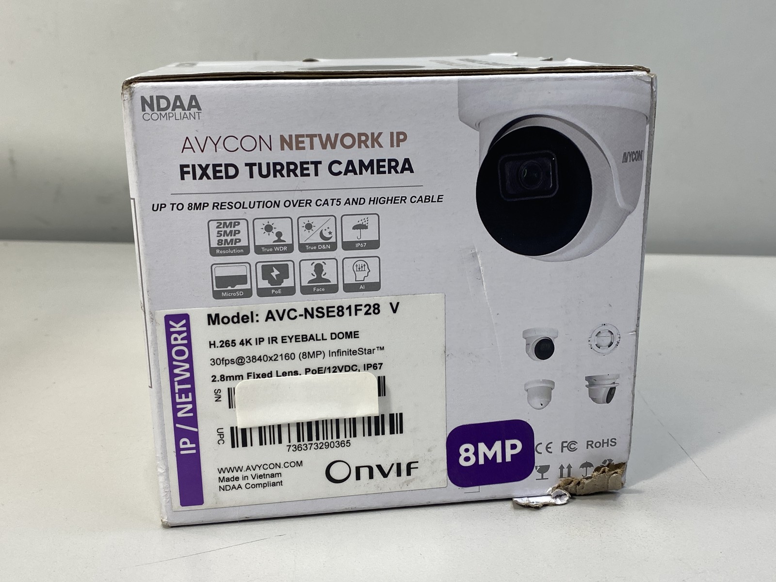 Avycon AVC-NSE81F28 Network Camera 8 MP 3840 x 2160 Resolution