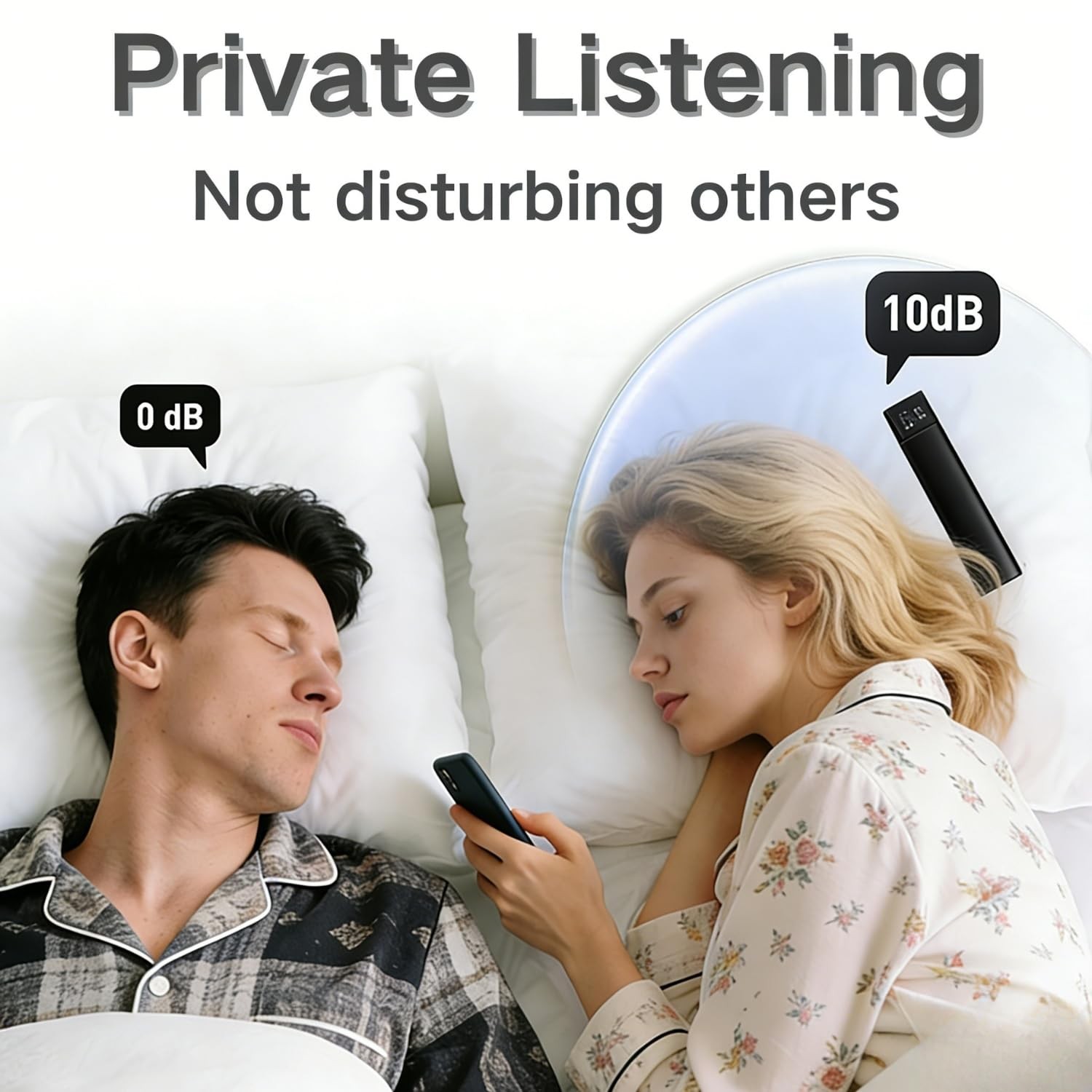 Pillow Speaker for Sleeping, Bone Conduction Under Black